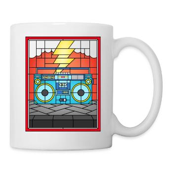 Stained Glass Boombox Illustration - Mug - white - Right