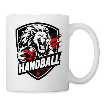 Lion in Handball Shield - Mug - white - Right