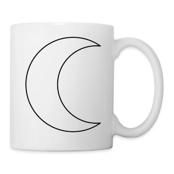 Halbmond-Umriss - Tasse - Weiß - Rechts