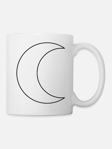 Halbmond-Umriss - Tasse - Weiß