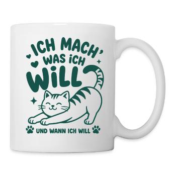 Ich mach was ich will Katze - Tasse - Weiß - Rechts