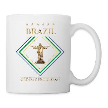 Brésil vintage-Ordre et Progrès - Mug blanc - blanc - Droite