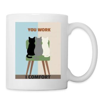 Katzen in Stühlen: Komfort statt Arbeit - Tasse - Weiß - Rechts