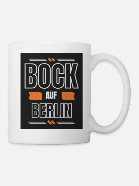 Bock auf Berlin – Retro Typo Shirt - Tasse - Weiß