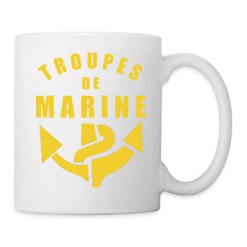 Emblème Troupes de Marine Jaune - Mug blanc - blanc - Droite