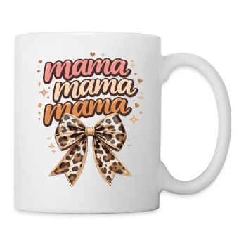 Mama Leopard Bow Retro Chic | Mama-Geschenk - Tasse - Weiß - Rechts