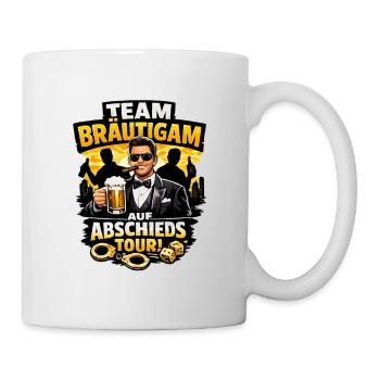 Team Bräutigam: Abschieds Tour - Tasse - Weiß - Rechts