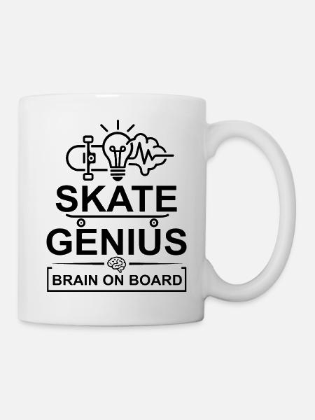 Genius Skate Brain On Board - Mug - white