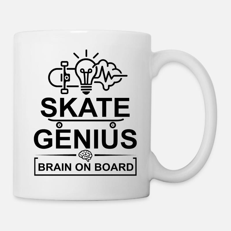 Génie du Skate Brain à bord - Mug blanc - blanc
