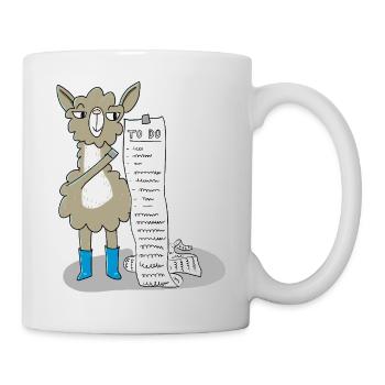 Llama with a to-do list - Mug - white - Right