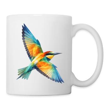 Bienenfresser Vogel Low Poly Polygon Art  - Tasse - Weiß - Rechts