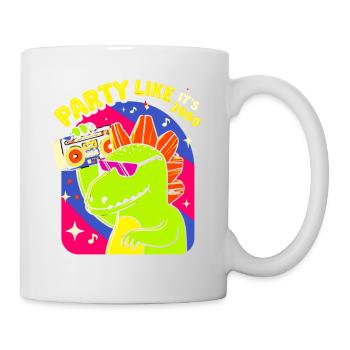 Dino Party Boombox Neon - Tasse - Weiß - Rechts