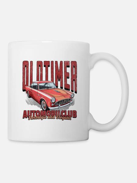 Classic Car Automobil Club in a Vintage Style - Tasse - Weiß
