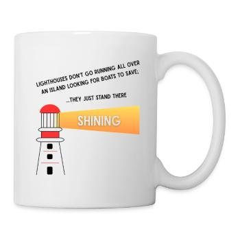 The lighthouse as a signpost in life - Mug - white - Right