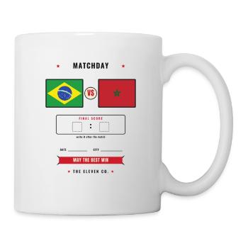 Brazil vs Morocco Football Score Card - Mug blanc - blanc - Droite