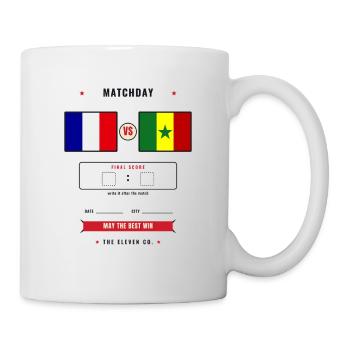 France vs Senegal Football Score Card - Mug blanc - blanc - Droite