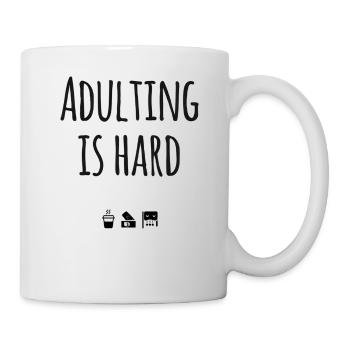 Adulting Is Hard Typo Tee - Mug - white - Right