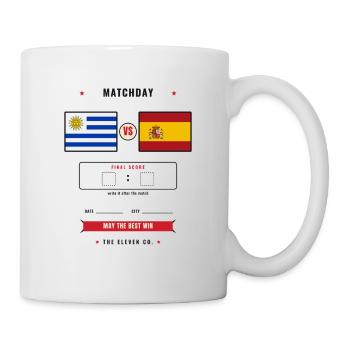 Uruguay gegen Spanien Fußballanzeige - Tasse - Weiß - Rechts