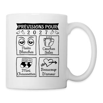 Prévisions pour 2027, future mama, futur papa 2027 - Mug blanc - blanc - Droite