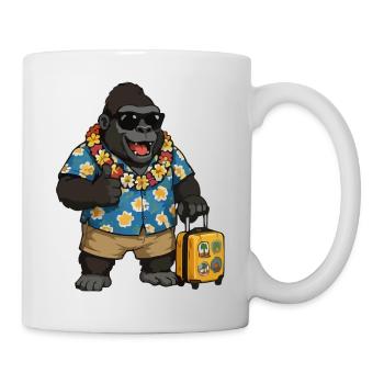 Urlaubs Gorilla Hawaii Hemd - Tasse - Weiß - Rechts
