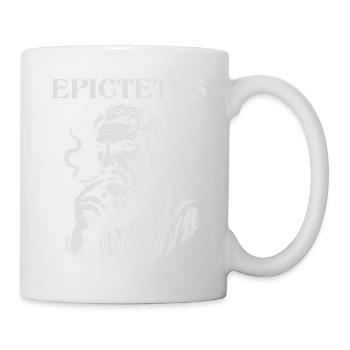 Epictetus smoking cigarette portrait design - Mug - white - Right