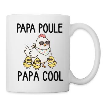 Papa Poule Cool et Poussins Stylés - Mug blanc - blanc - Droite