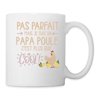 Papa Poule Fier et Protecteur - Mug blanc - blanc - Droite