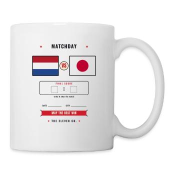 Netherlands vs Japan Football Score Card - Mug blanc - blanc - Droite