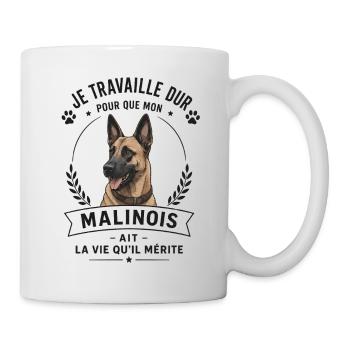 Humour chien malinois race de chien - Mug blanc - blanc - Droite