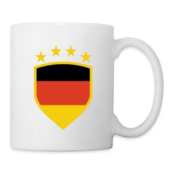 Deutsches Wappen mit Flaggenfarben - Tasse - Weiß - Rechts