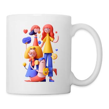 Colorful Group Scene Friendship Art - Mug - white - Right