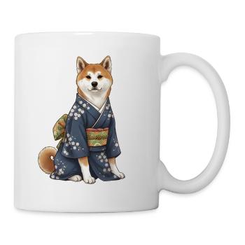Akita Inu Dog in Kimono - Mug - white - Right