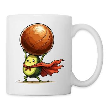Un super-héros avocat soulève le globe - Mug blanc - blanc - Droite