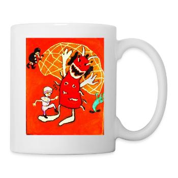 Das Monster ist gefangen - Tasse - Weiß - Rechts
