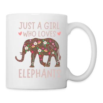 Einfach ein Mädchen, das Elefanten liebt, niedliche Tierwelt - Tasse - Weiß - Rechts