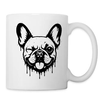 Bouledogue espiègle avec un clin d’œil - Mug blanc - blanc - Droite