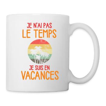 Vacances: Pas le temps, palmiers rétro - Mug blanc - blanc - Droite