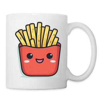Dessin animé Kawaii French Fries - Mug blanc - blanc - Droite