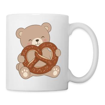 Süßer Bär mit Brezel  Beschreibung - Tasse - Weiß - Rechts