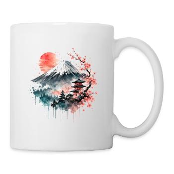 Fuji Sakura Pagoda Watercolor - Mug - white - Right