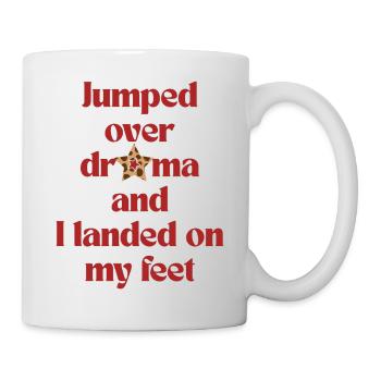Jumped Over Drama Retro Typography Sarcastic Quote - Mug - white - Right