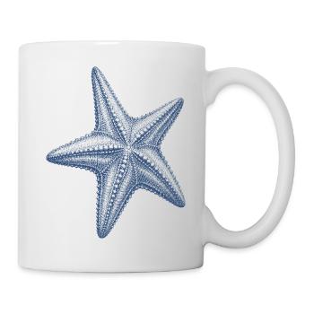 Décoration nautique vintage de l’océan Océan Étoile de mer - Mug blanc - blanc - Droite