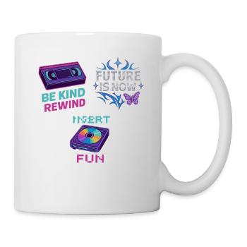Zukunft Jetzt Retro Tape Design - Tasse - Weiß - Rechts