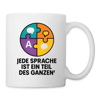 Puzzlefarben Sprachvielfalt - Tasse - Weiß - Rechts