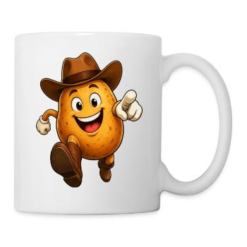 Laufende Kartoffel mit Hut - Tasse - Weiß - Rechts