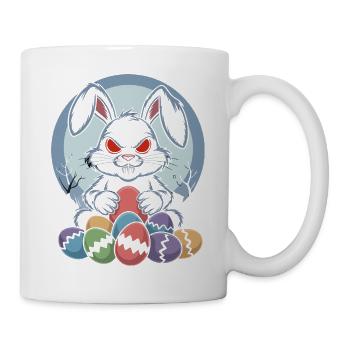 Joyeuse Pâques, douce chasse aux œufs du lapin, œufs de Pâques - Mug blanc - blanc - Droite