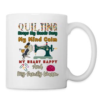 Le quilting occupe mes mains - Mug blanc - blanc - Droite