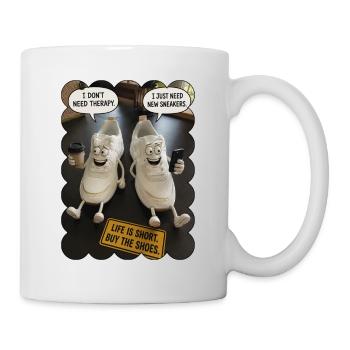 Blague sur les lacets : Deux amis baskets - Mug blanc - blanc - Droite