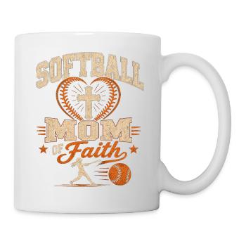 Softball Mom With Faith Philippians 4 13 - Mug - white - Right