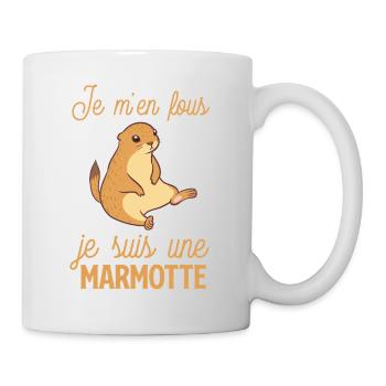 Marmotte décontractée, je m'en fous - Mug blanc - blanc - Droite
